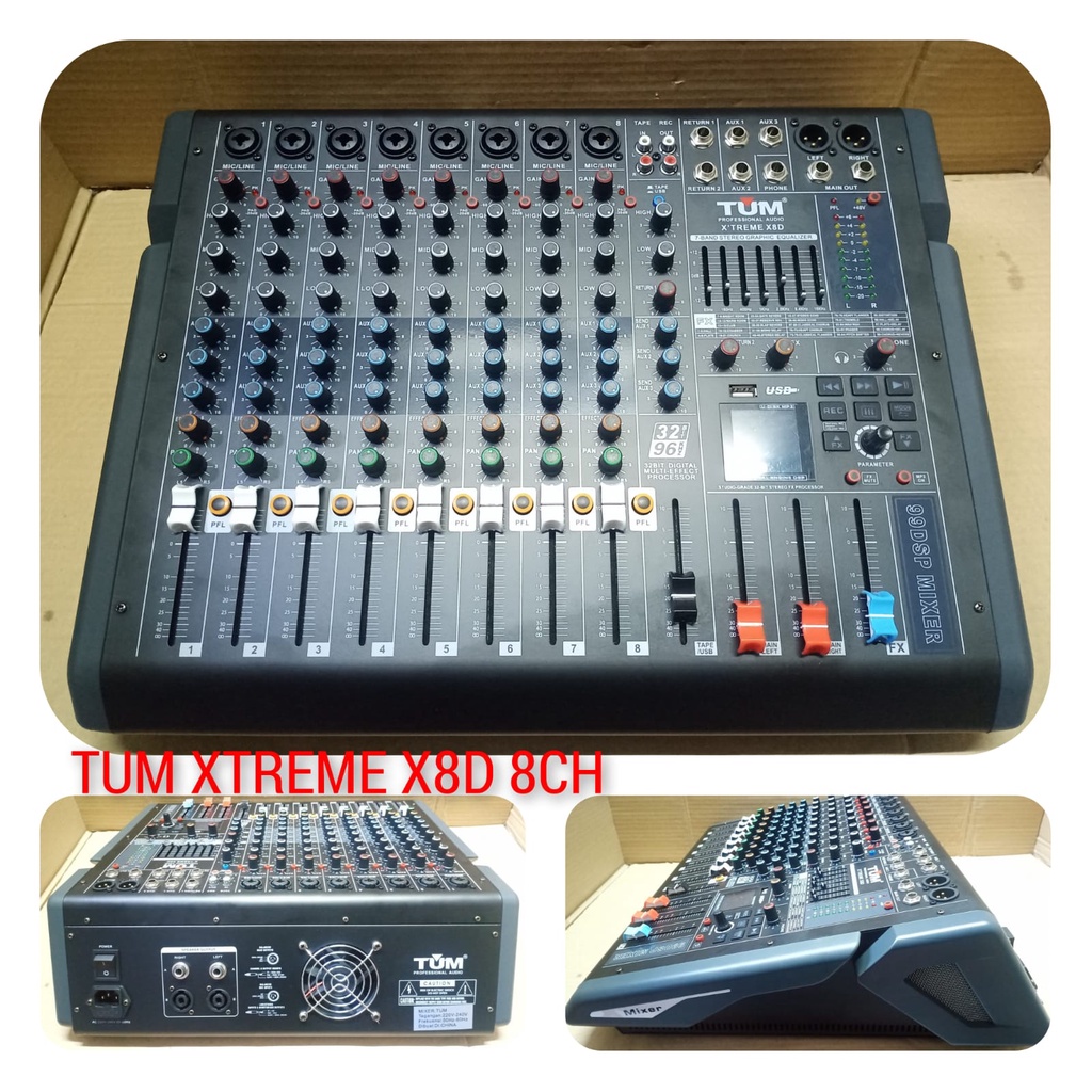POWER MIXER AUDIO 8 CHANNEL MONO TUM XTREME X8D BLUETOOTH