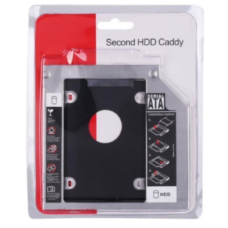 casing SSD HDD Caddy 9,5 mm / 9,5 mm SATA DVD Slot Hardisk