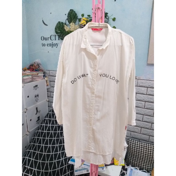 tunik kemeja putih dauky elzatta preloved