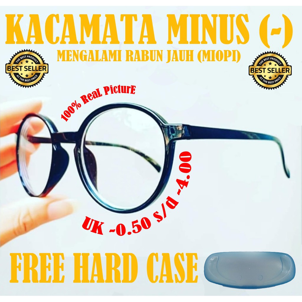 Frame Kacamata baca minus (-) kacamata minus Korea style Pria Wanita Minus Uk -0.50 Sampai -4.00 freecase
