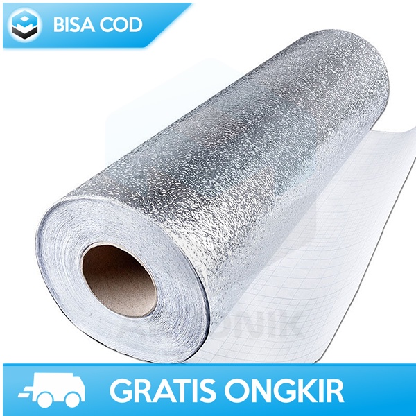 STIKER DINDING ALUMINIUM FOIL ANTI MINYAK AWOO YK-292 ORIGINAL WALLPAPER DINDING ANTI MINYAK DAN AIR UNTUK DAPUR