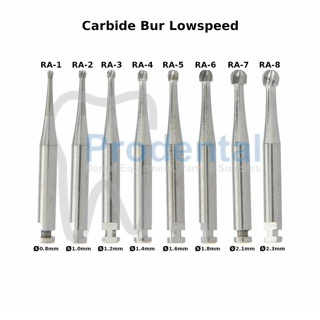 Dental Bur Metal Bulat Fisur Low Speed Bur Tulang Carbide Tungsten Round Fissure Bur Lowspeed Bur Gigi Contra Angle RA