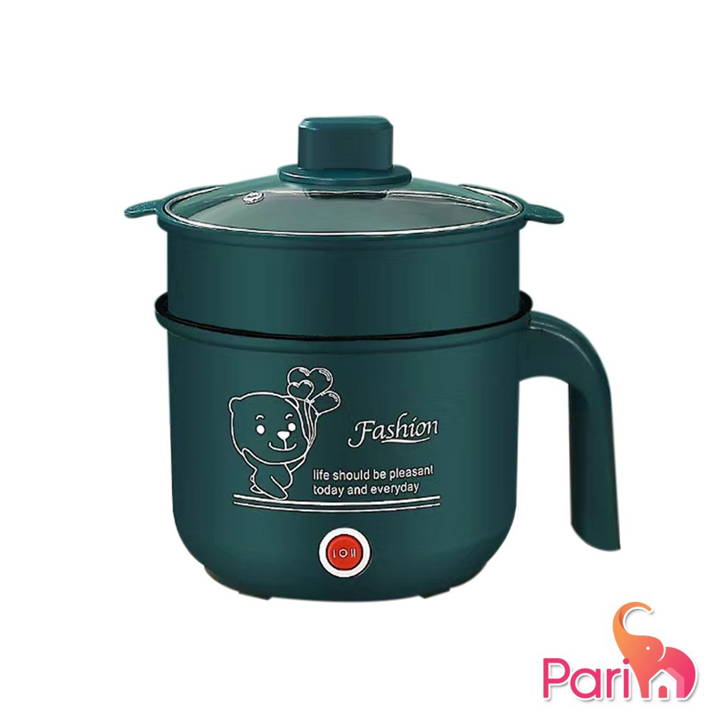 PARIM Panci Penggorengan / Panci listrik Panci Rice Cooker Multifungsi Warna Hijau 0.8Liter  PR-801