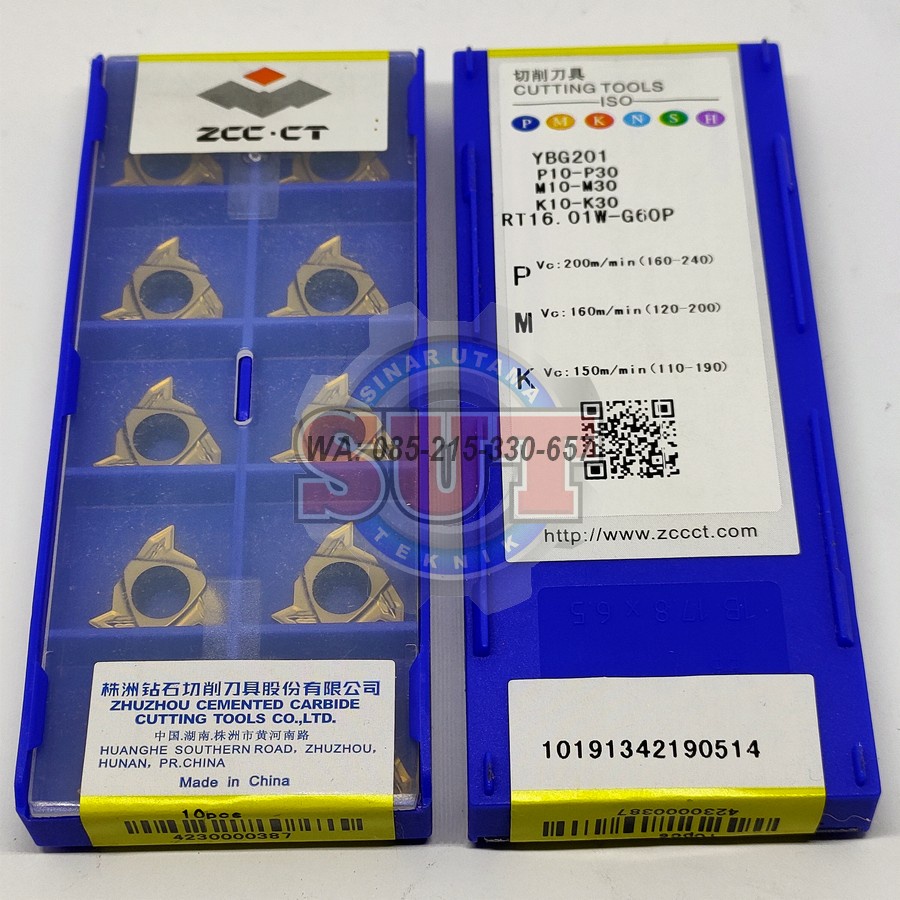 Insert bubut ULIR LUAR ZCC-CT YBG 201 RT16 01W-G60P ORIGINAL