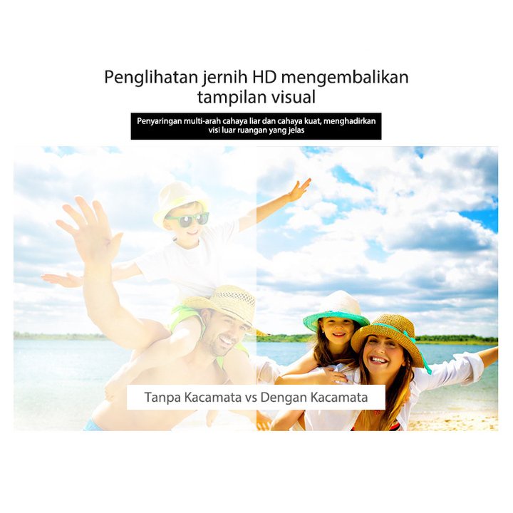 Kacamata Hitam Anti UV400 Silau Sinar Matahari Wanita Pria Motor atau Mobil Kaca Mata Sunglasses Optik Antiradiasi Fashion Sunglases Eyewear KUV Frame Besar Kotak Oval Cowok Cewek Kekinian Tren Anti Radiasi Polarised Polar KCH14