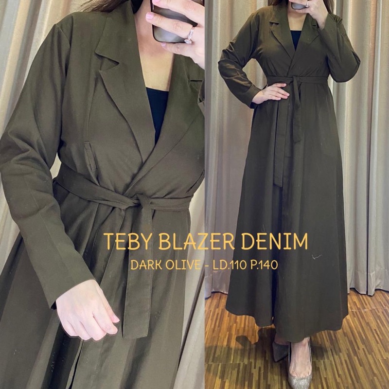 Daster Arab Teby BLAZER Outer Dress DENIM