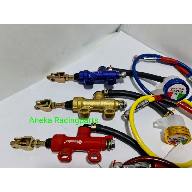 tonjokan master rem belakang bre-mbo satu set selang rem 60cm pnp universal motor cakram belakang