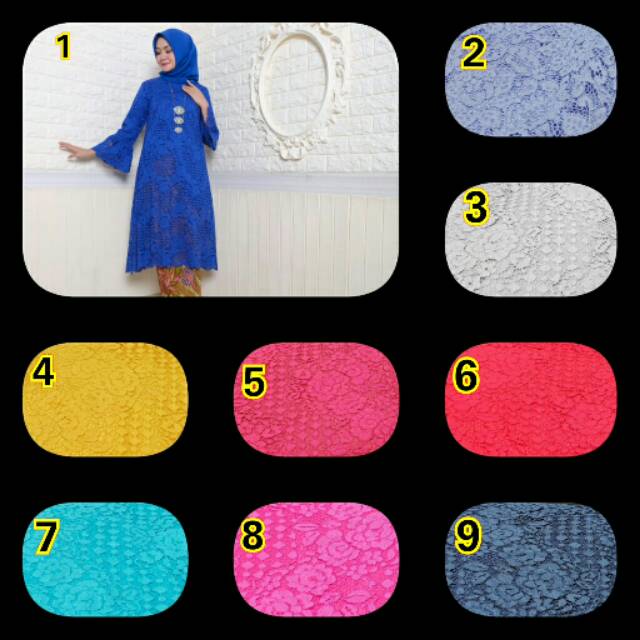 Setelan Dira (tunik brukat + rok songket)