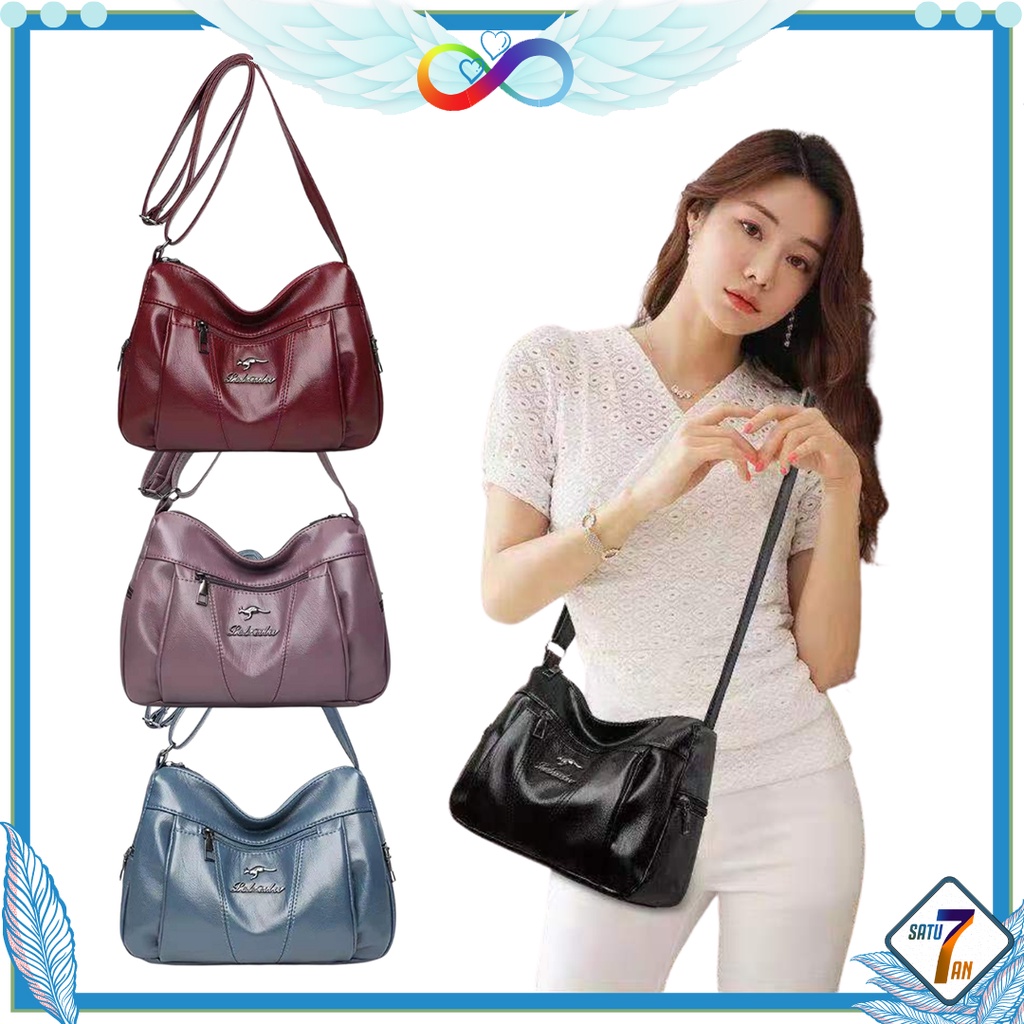 Satu7an T228 Tas Selempang Wanita Fashion Korea Style Sling Bag Women Kulit Sintetis Polyester