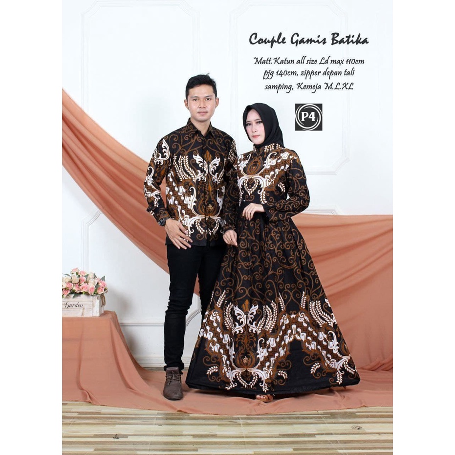 Batik Couple Keluarga, Baju Kondangan Sania Ruffle Ori Ndoro Jowi Dnt Motif Mahkota Putih