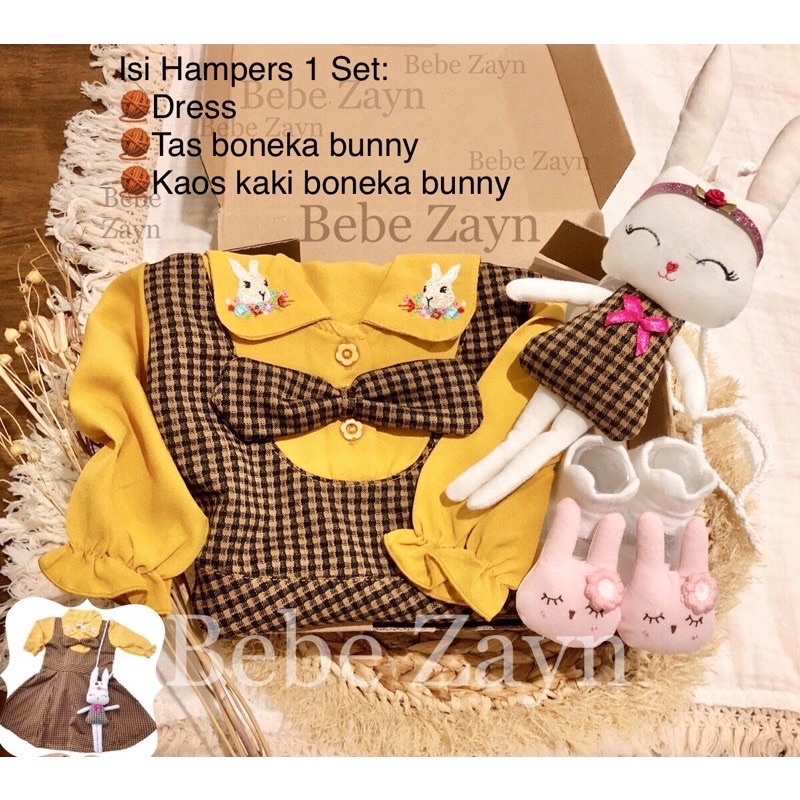 {BEBE ZAYN} Hampers baby/ hampers bayi/ baby gift/ kado bayi/ baby newborn/ Baby Girl/ Flowery Dress Set-Gypsy Rabbit Mustard