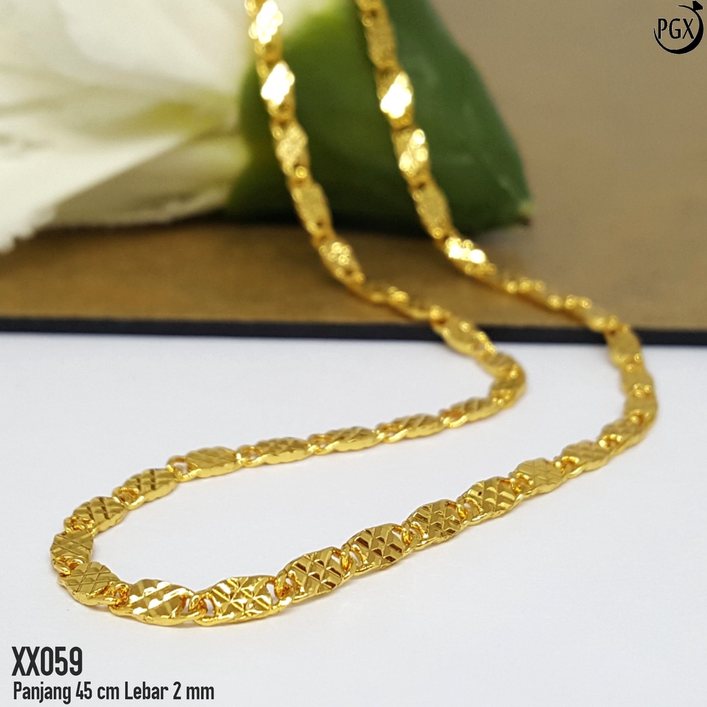 PGX Kalung Pria Wanita Xuping Perhiasan Lapis Emas Aksesoris Fashion Premium - XX059