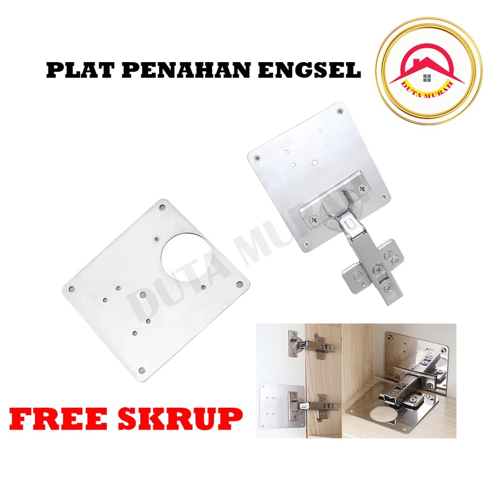 Plat Penahan Engsel Pintu / Plat Engsel Lipat Penyangga Meja / Pintu Lemari .... Ukuran 35mm (1 PCS) FREE SEKRUP