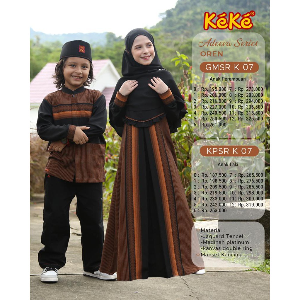 Keke Collection Sarimbit Keluarga Anak Adeeva Series Orange