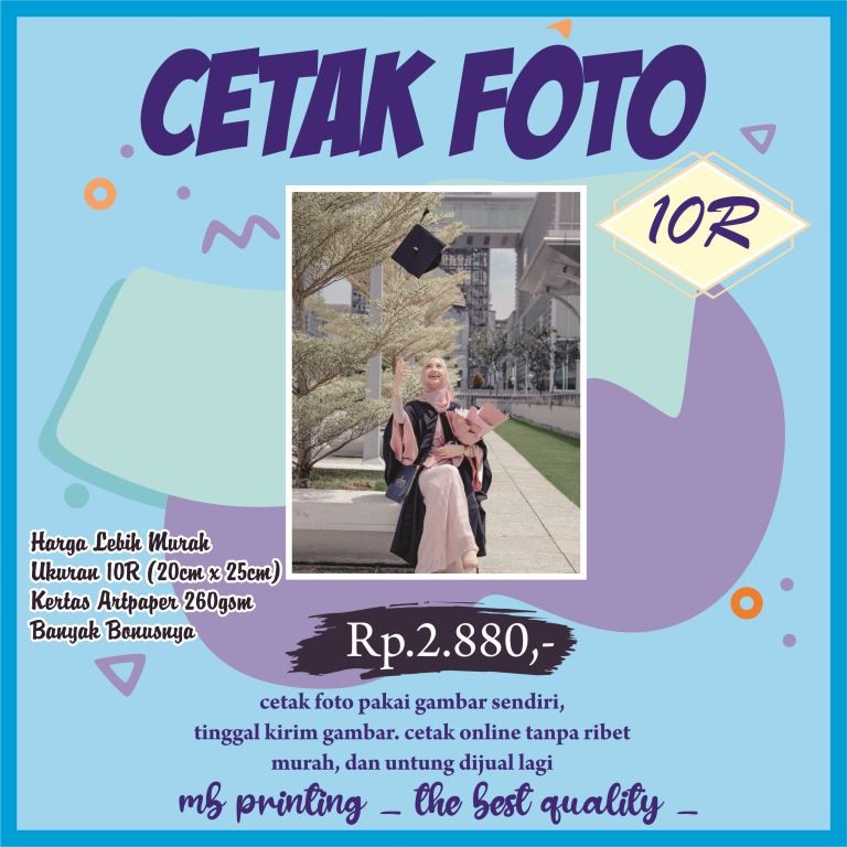 (COD) Cetak Foto Ukuran 10R Murah Berkualitas Sehari Jadi