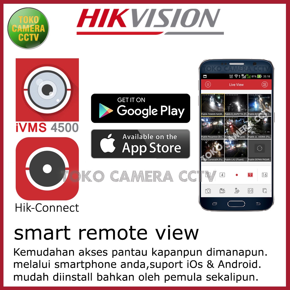 PAKET IP CAMERA HIKVISION 4MP 32 CHANNEL 19 KAMERA