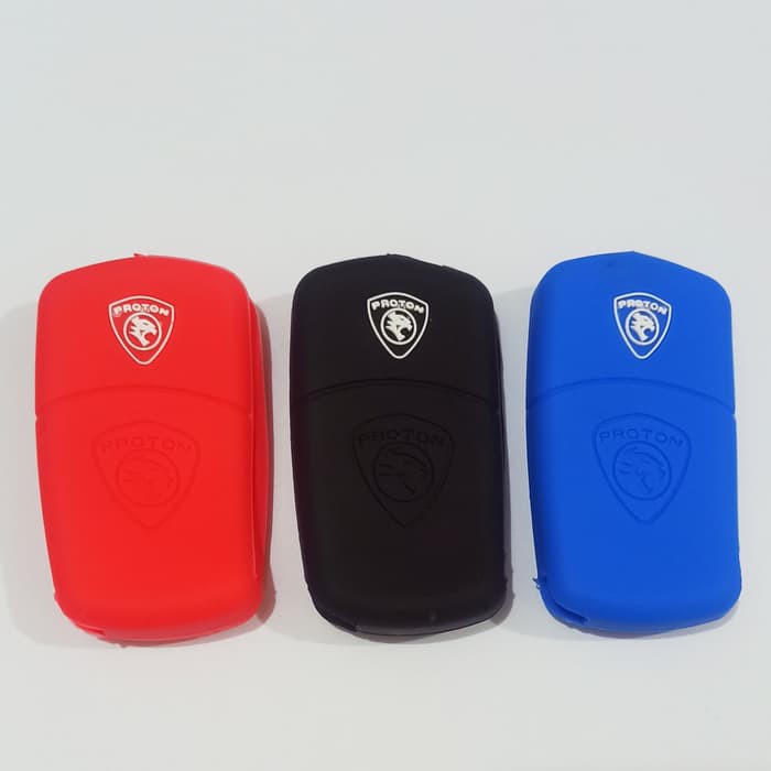 KAMI IMPORTIR! SILIKON/SILICONE COVER KUNCI LIPAT MOBIL PROTON EXORA PROTON 3 TOMBOL - HITAM