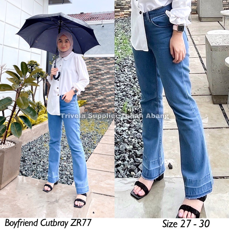 BOYFRIEND CUTBRAY JEANS TEBAL zr 77