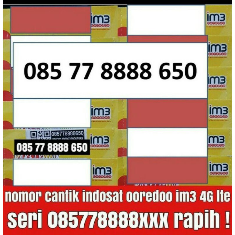 No Cantik Kartu Perdana IM3 Ooredo 4G Indosat - IM3