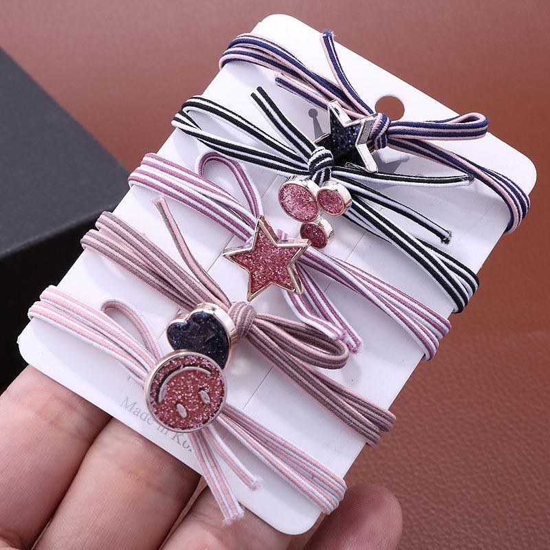 Ikat Rambut Korea Star Smile Love Set 5 pcs J95