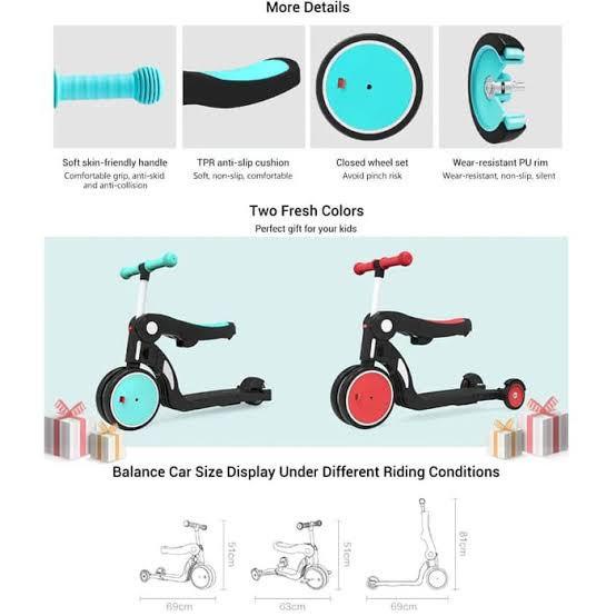 Mi Bebehoo 5 in 1 Kids Scooter &amp; Bicycle - Sepeda Anak + Handle Bar