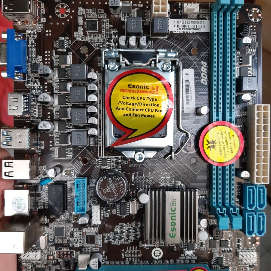 MOTHERBOARD ESONIC H110 LGA 1151 INTEL GEN 6/7 DDR4/SATA3 GARANSI 1TH