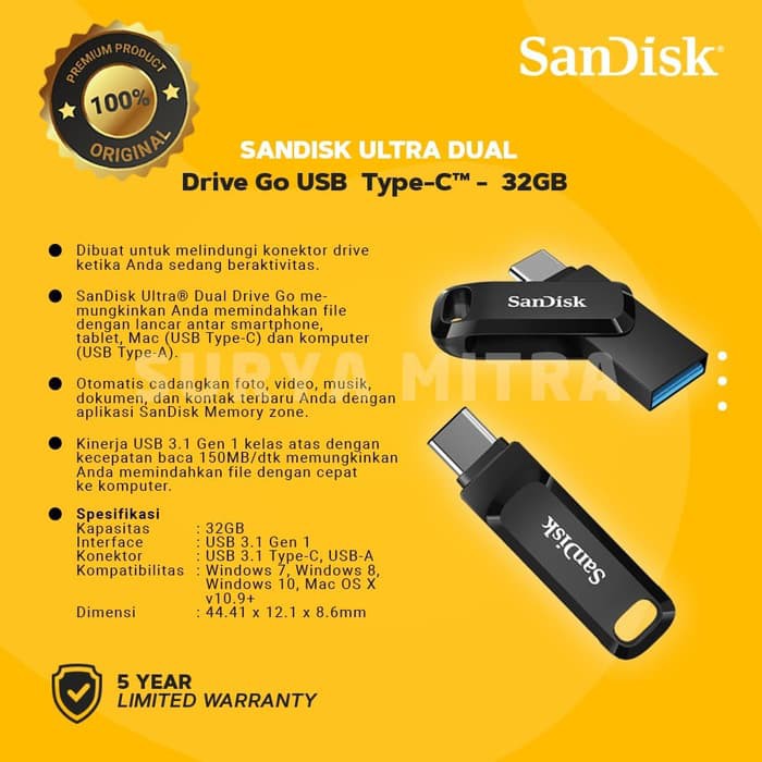 FlashDisk OTG Sandisk Dual Drive GO 32GB TypeC 3.1 SDDDC3