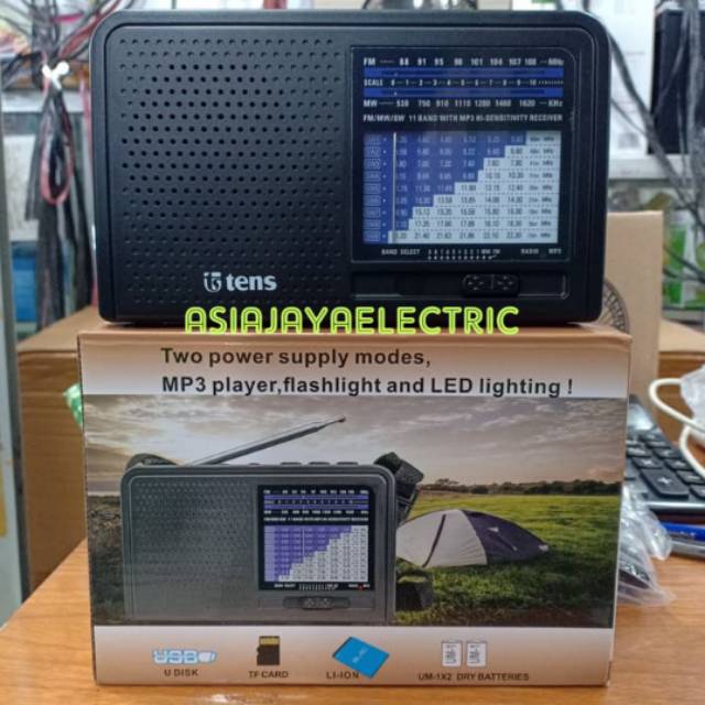 RADIO TENS MP3 USB MICRO SD SENTER TSR 823 11 BAND FM AM MW SW 1-9 ORIGINAL CAS BATT