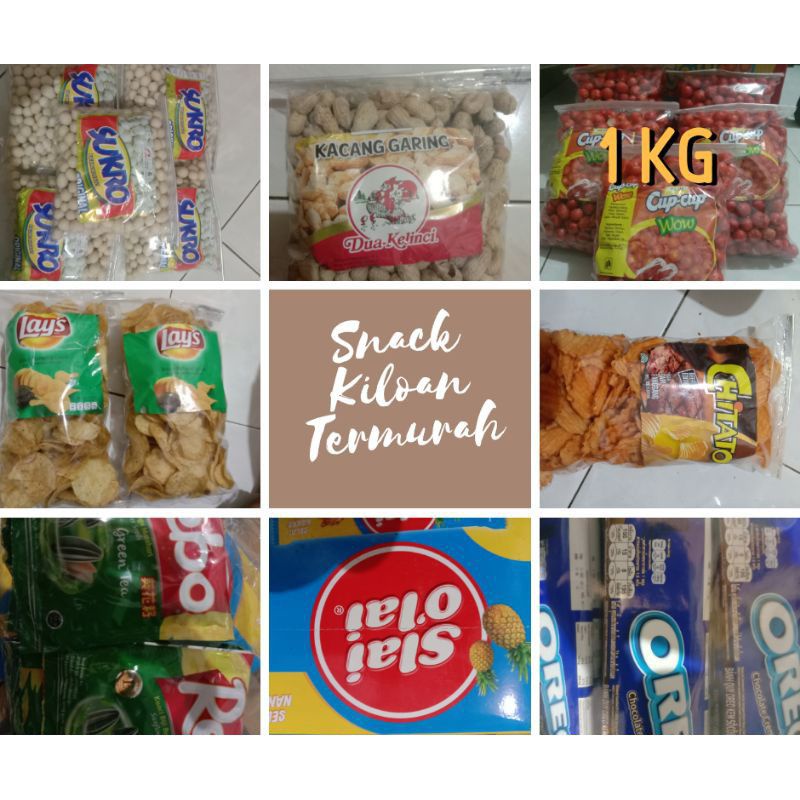 

Makanan Ringan Kiloan Snack Ringan Ciki kg murah Chitato lays cup cup Sukro kacang garuda