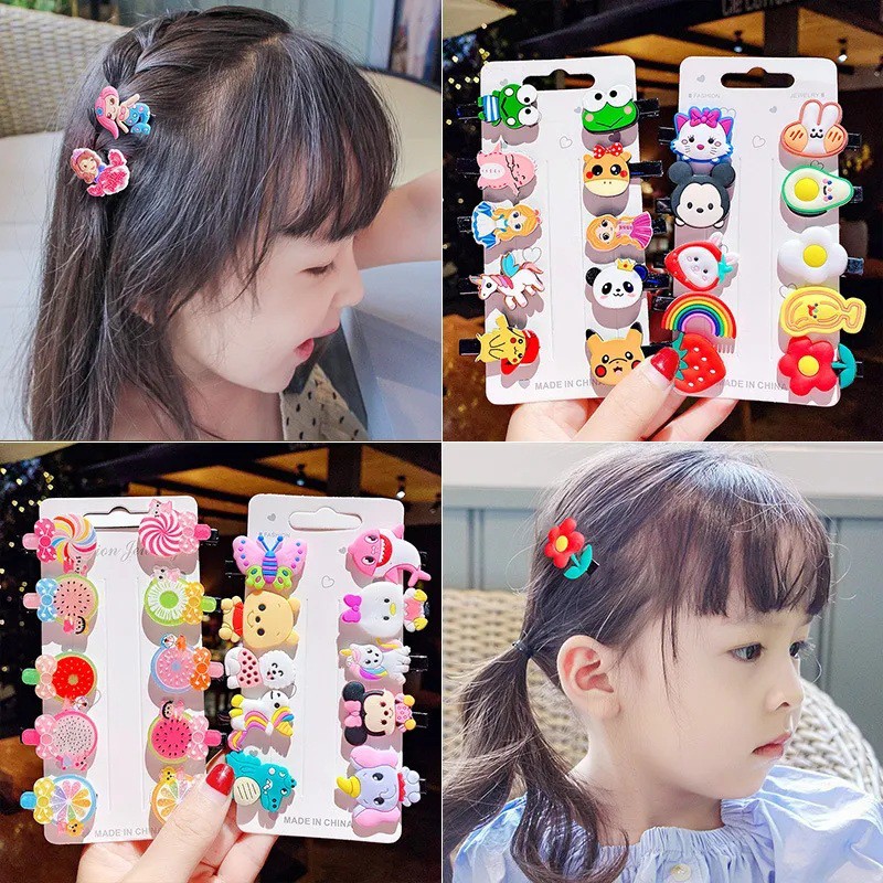 ED - 10PCS / SET JEPIT RAMBUT ANAK SET TERMURAH / JEPITAN RAMBUT ANAK MOTIF KARAKTER KARTUN-3