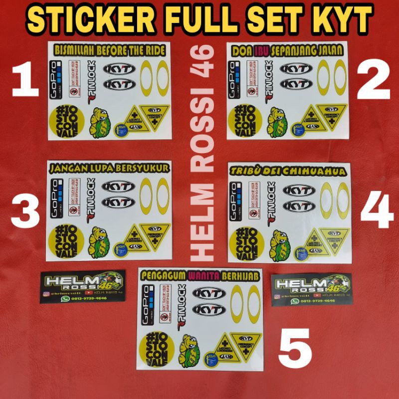 [COD] STICKER FULL SET KYT - Go pro pinlock turtle kyt - Sticker Tear Off - KYT segitiga oakley dll