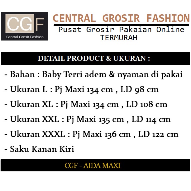 Aida Maxi - Central Grosir Fashion (CGF) - Ukuran L-3XL - Matt Baby Terri