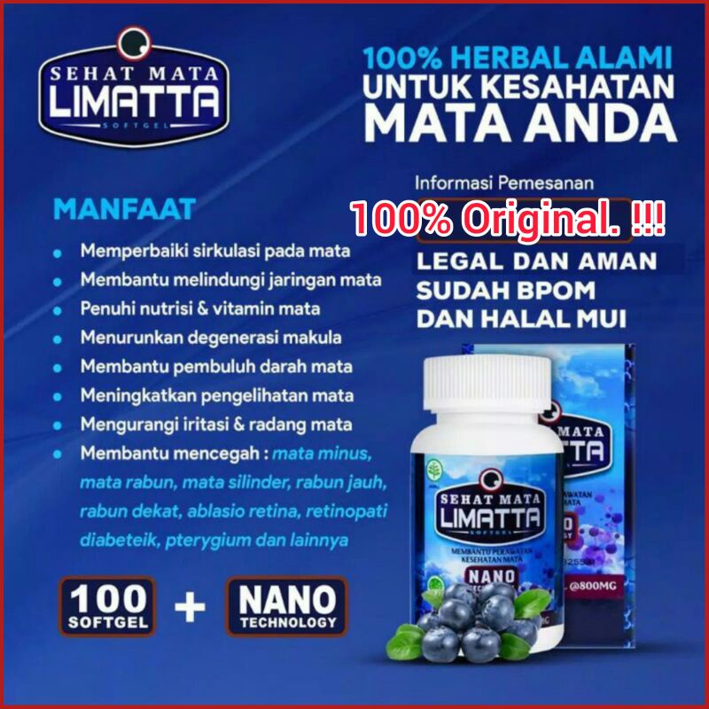 Limatta Walatra Sehat Mata Original - Obat Mata Herbal Limatta Asli - Obat Mata Minus Paling Ampuh - Limatta Asli