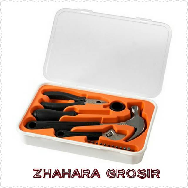 FIXA Tool Box Perkakas Obeng Tang Palu, set isi 17