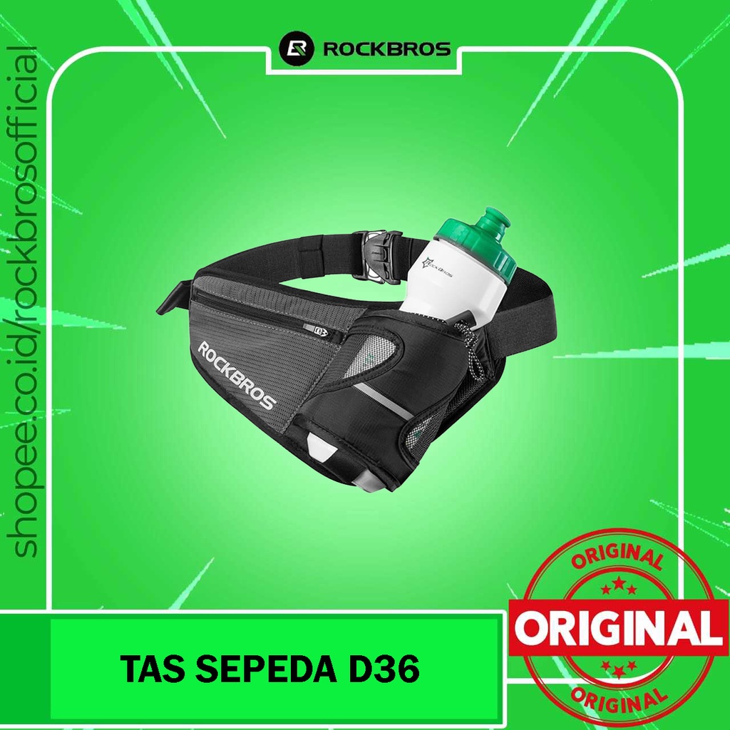 Tas Pinggang Sepeda Rockbros D36 Waist Bottle Water Bag Tas Lari Olah Raga Olahraga Running Rain Pro