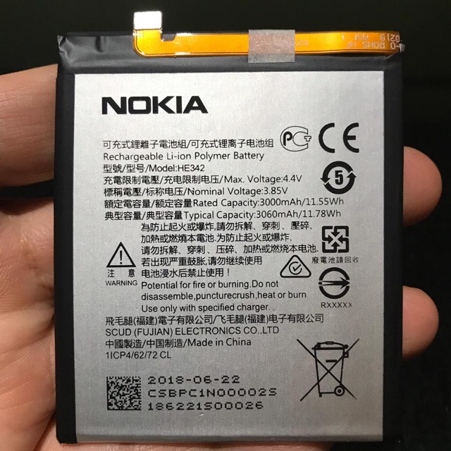Baterai Battery Nokia 5.1+ Nokia 5.1 Plus Nokia 6.1+ Nokia 6.1 Plus HE342 Original 100%