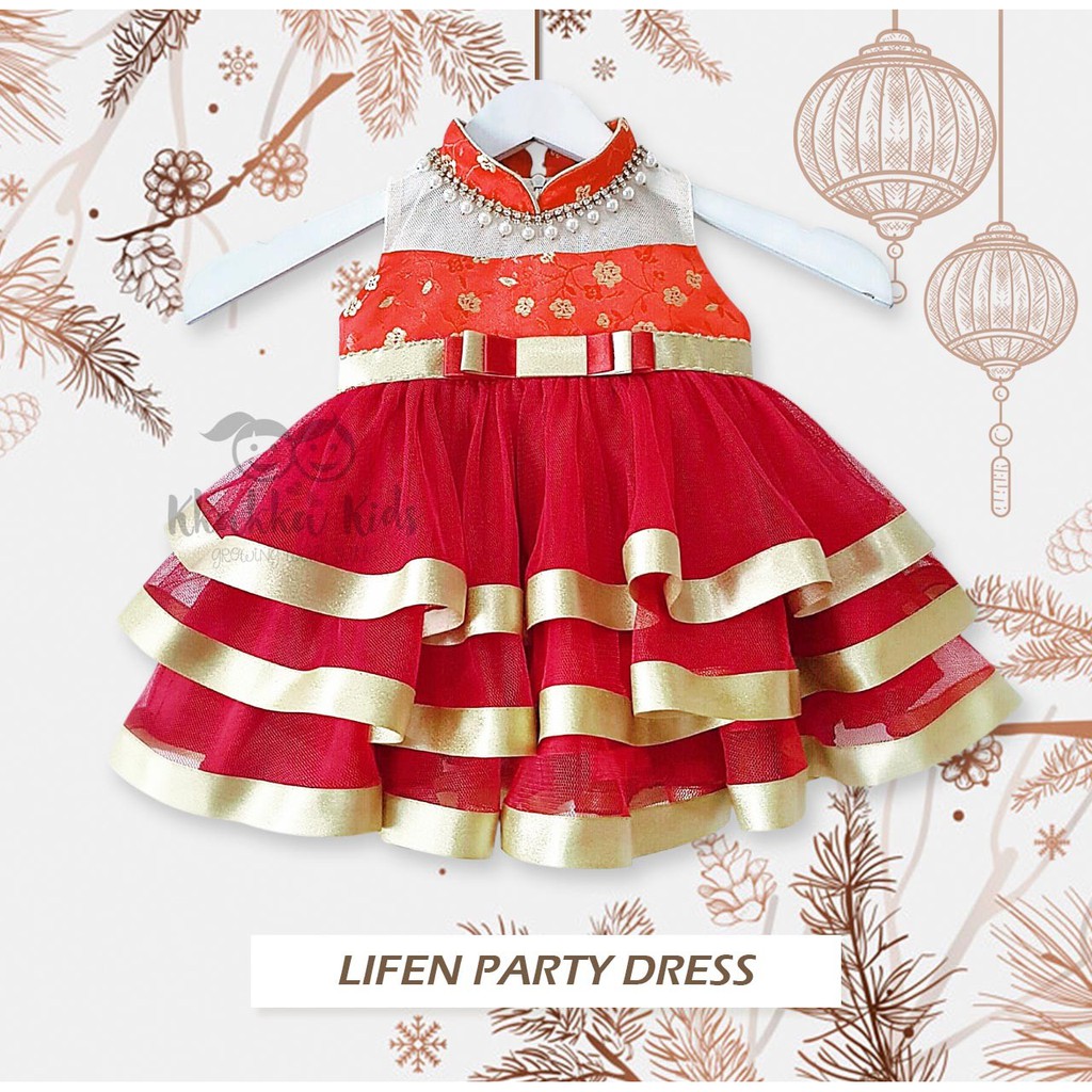 Lifen Party Dress / BAJU IMLEK ANAK / DRESS IMLEK ANAK baju imlek anak perempuan
