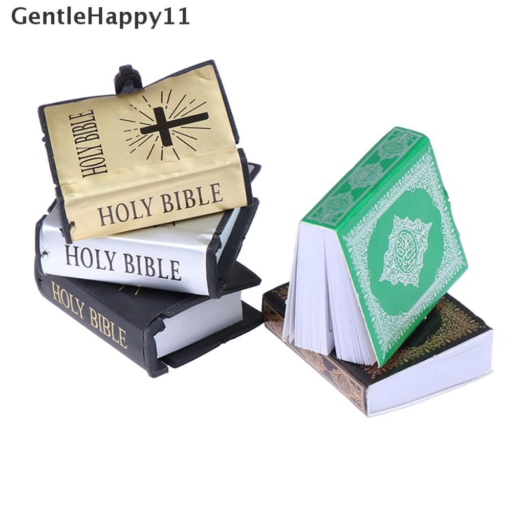 Gentlehappy Mainan Miniatur Buku Alkitab Skala 1: 12 Untuk Aksesoris Rumah Boneka