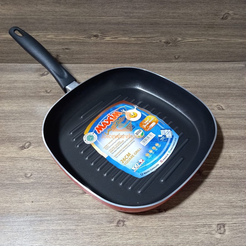 MAXIM SQUARE GRILL VALENTINO 26CM PEMANGGANG ALAT PANGGANG FRYPAN KOTAK