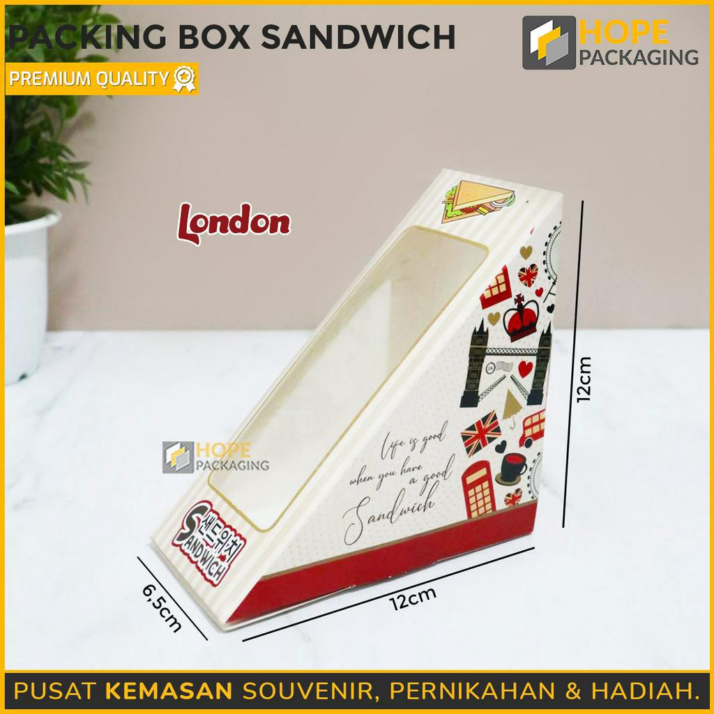 [ ISI 5 PCS ] Box sandwich Kotak roti Sandwich Idul fitri / Kotak roti Kraft Paper box kue / pengajian / Lebaran acara islami