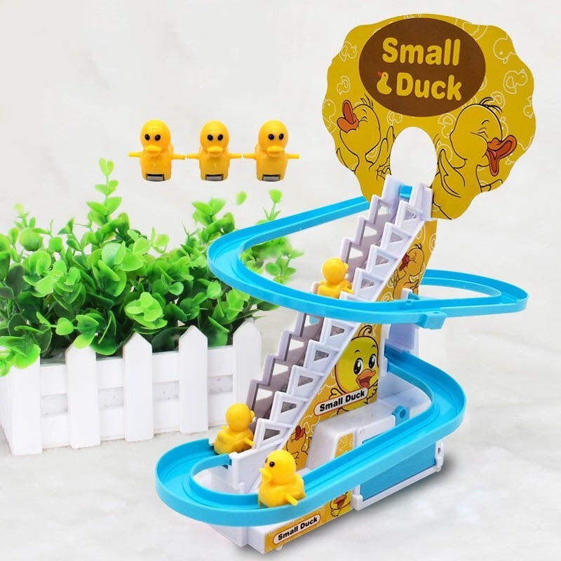 BEST SELLER TERMURAH Mainan Edukasi Anak Interaktif Seluncuran Bebek Memanjat Tangga Lucu Unik / Track Tangga Small Duck Bebek Kuning No.668-10 Musik Suara ST