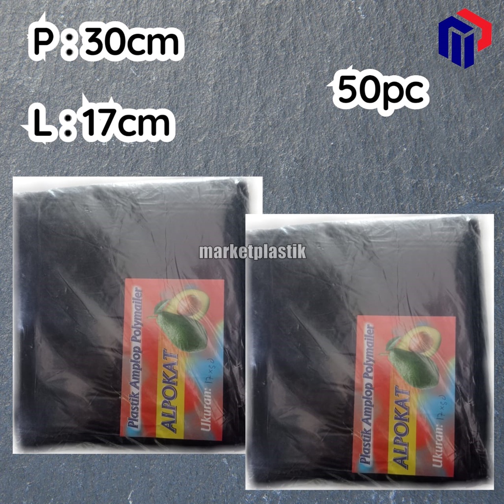 

PLASTIK AMPLOP POLYMAILER HITAM 17x30. 50PC