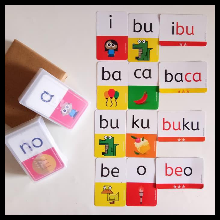 Murah Flashcard Baca Kartu Baca Anak Belajar Membaca Alusia