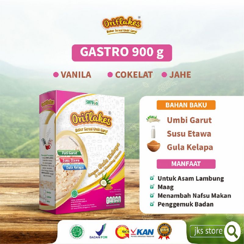 

oriflakes gaztro jahe 900gram umbi garut atasi maag gerd dan aslam