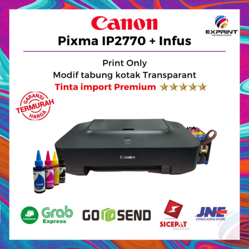 Canon IP2770 Print Only Upgrade Infus Tabung Bening+Tinta Premium