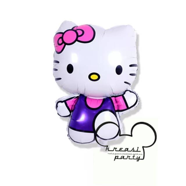 Balon foil Hello Kitty run ungu / Balon Foil Hello Kitty / Balon Hello Kitty