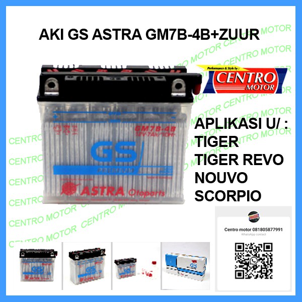 GS ASTRA GM7B-4B+ZUUR.AKI BASAH UNTUK HONDA TIGER/REVO,SCORPIO,NOUVO.ORIGINAL GS ASTRA