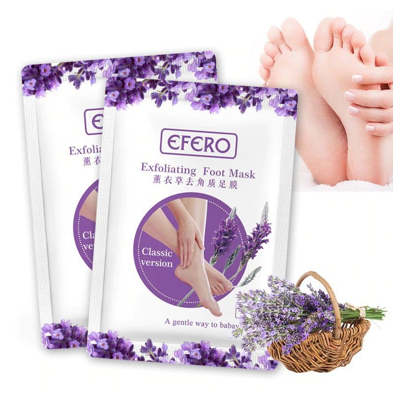 Efero Foot Mask / Masker Kaki Efero / Masker Kaki Merawat Kaki Tumit Kering Pecah-Pecah / Masker Pengelupas Kulit Mati / Efero Exfoliating Foot Mask / Masker Perawatan Kaki / Masker Melembutkan Kaki / Masker Kaki Lavender