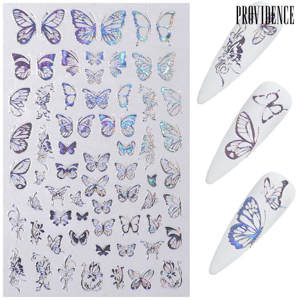 Providence 1 Sheet Manicure Decal Lightweight Harmless Delicate Butterfly Nail Art Transfer Sticker for Women