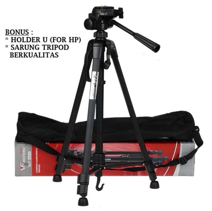 Tripod Tripod kamera HP WT 3520 WEIFENG premium bahan besi panjang 140Cm ORI(S5X5) Tripod Stand Trip